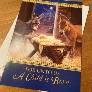 Sisters of St. Benedict For Unto Us Child is Born Merry Christmas Greetings Card